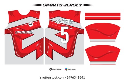 Customizable Red Sports Jersey Design