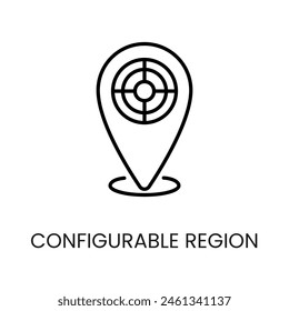 Vector Icono de línea de región personalizable con trazo editable para su colocación en el embalaje del sistema de cámara cctv
