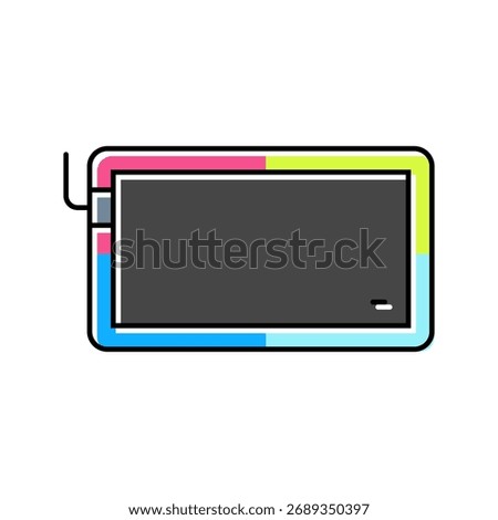 customizable rgb mouse pad gaming pc color icon vector. customizable rgb mouse pad gaming pc sign. isolated symbol illustration