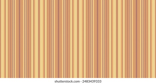 Customizable seamless vertical fabric, fabric background vector stripe. Elegance lines textile pattern texture in amber and orange color.