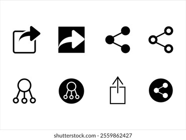 Customizable Share Icon Set, Minimalist Share Symbol pack. 