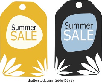 customizable simple summer sale tags with flower designs