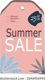 customizable simple summer sale tags with flower designs
