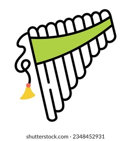 Customizable sketchy icon of panpipe 