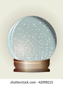 Customizable snow-dome with snowflakes against a neutral background