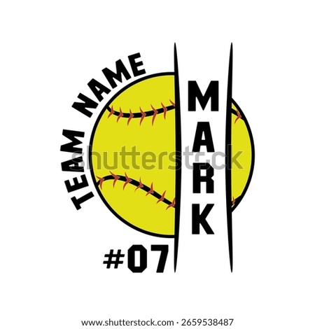 Customizable Softball Team Player Name Number Graphic Design