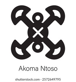 A customizable solid icon of akoma ntoso