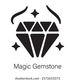 A customizable solid icon of magic gemstone 