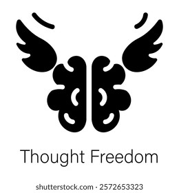 A customizable solid icon of thought freedom 