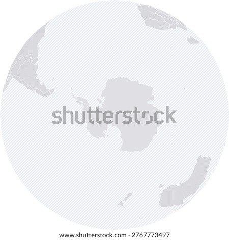 Customizable South Polar Wireframe Globe - Orthographic Projection