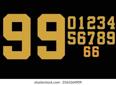 Customizable Sports Jersey Number Design, Template Modern Jersey number team merchandise.