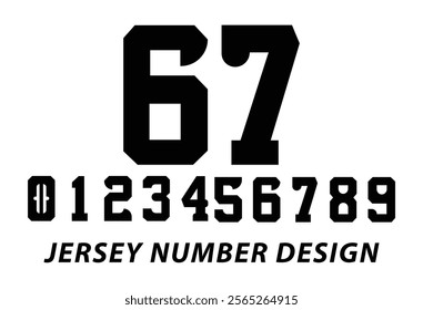 Customizable Sports Jersey Number Design, Template Modern Jersey number team merchandise.