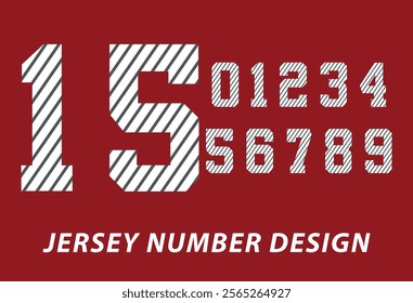 Customizable Sports Jersey Number Design, Template Modern Jersey number team merchandise.