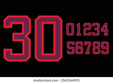 Customizable Sports Jersey Number Design, Template Modern Jersey number team merchandise.