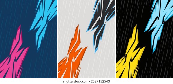 Customizable Sports jersey pattern design set for sublimation Printing. Sports T-Shirt template vector illustration.