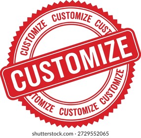 Customizable stamp with bold red design