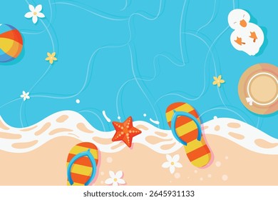 Customizable Summer Vector Background with Text Area for Your Brand Message