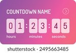 Customizable Timer for Social Media Posts, Marketing, and Digital Design. Instagram countdown widget Badge with Meta gradient colours