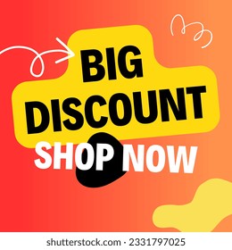 Customizable vector big discount banner background design. Big discount banner template vector eps 10 file format