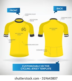 Customizable Vector Cycling Jersey Template
