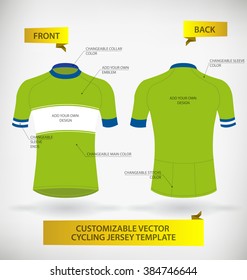 Customizable Vector Cycling Jersey Template