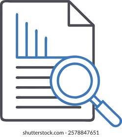 Customizable Vector of File with Magnifying Glass