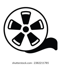 Un vector de rollo de película personalizable en estilo moderno listo para usar icono