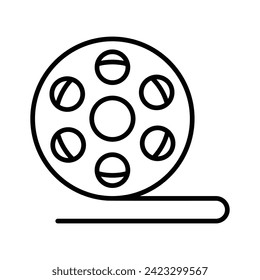 Un vector de rollo de película personalizable en estilo moderno listo para usar icono