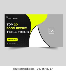 Customizable vector food tips and tricks thumbnail banner design, food recipe techniques banner design, editable vector eps 10 file format