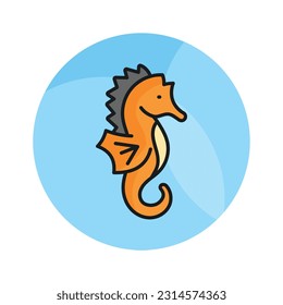 Customizable vector of seahorse in trendy style, Hippocampus marine fish icon
