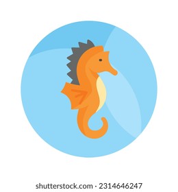 Anpassbare Vektorgrafik von Seepferdchen im trendigen Stil, Hippocampus-Symbol für Meeresfische