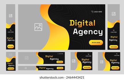 Customizable vector web set banner design for social media post, Digital agency services offer banner design, fully editable vector eps 10 file format