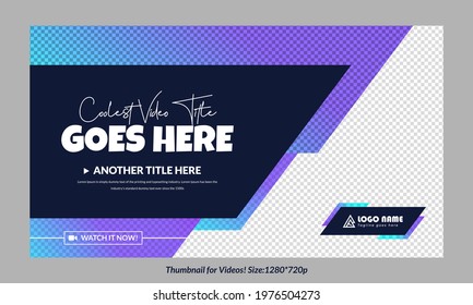 Customizable video thumbnail design with text usable in any videos.