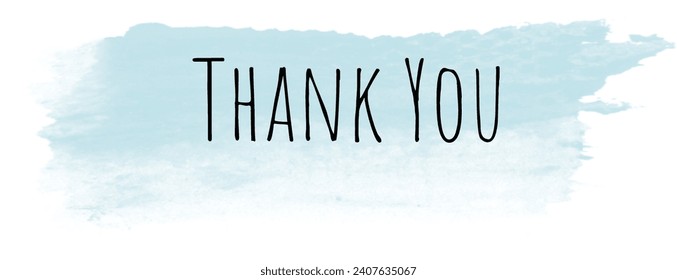Customizable Watercolor Thank You Card — Blue Background