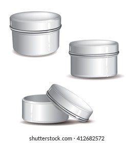 Customizable white Cream jar full vector elements