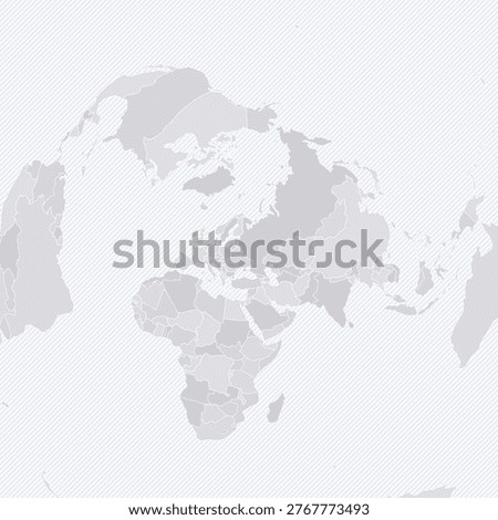 Customizable Wireframe World Map from Moscow - Azimuthal Equidistant
