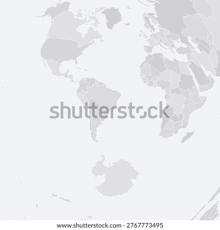 Customizable World Map from S?o Paulo - Azimuthal Equidistant