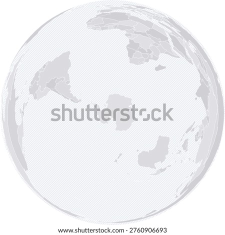 Customizable World Map from South Pole - Azimuthal Equal-Area