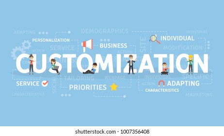 Customization concept illustration. Idea of business, service and adaptation.