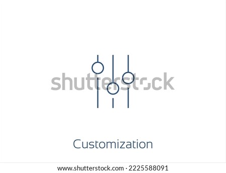 Customization, Equalizer, Configure, Preferences, Customise, Edit Vector Icon Design- Editable Stroke Foto d'archivio © 