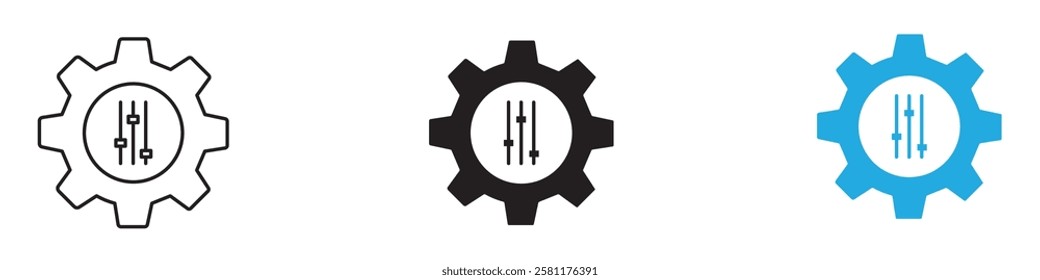 Customization icon black white vector outline