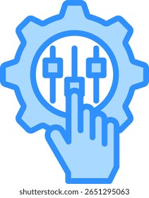 Ilustração do vetor de cor azul do ícone de personalização