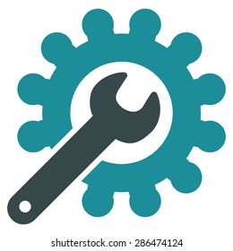 Customization icon from Business Bicolor Set. Vector style: bicolor flat symbol, soft blue colors, rounded angles, white background.