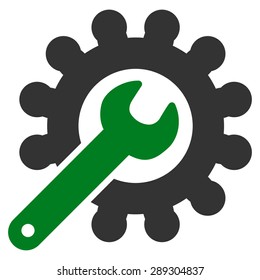 Customization icon from Business Bicolor Set. Vector style: bicolor flat symbol, green and gray colors, rounded angles, white background.