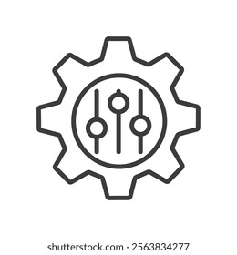 Customization Icon Depicting a Gear with Pencil in Black and White