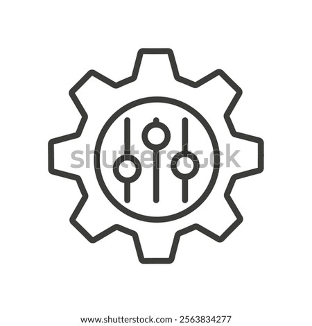 Customization Icon Depicting a Gear with Pencil in Black and White