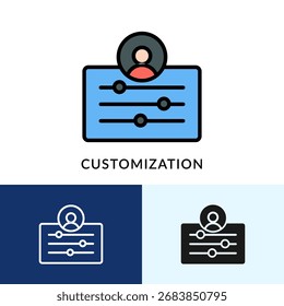 Ícone De Personalização Preenchido Com Vários Planos De Fundo