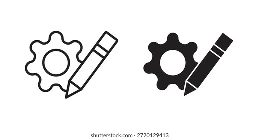 Ilustración de icono de personalización, Vector de línea delgada, signo de Diseño web,