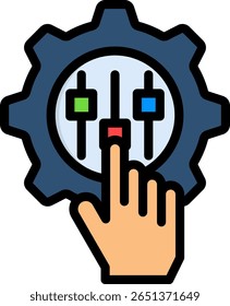 Ícone de personalização da ilustração do vetor de cor linear
