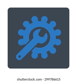 Customization icon. Vector style is smooth blue colors, flat rounded square button on a white background.